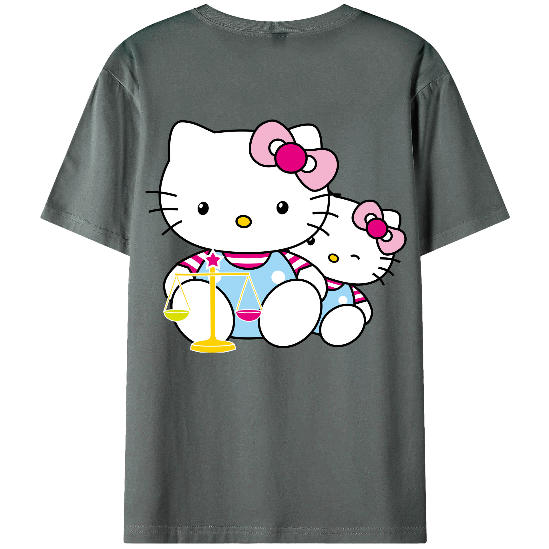 （画像用） Hello Kitty ハローキティ 綿100％半袖Tシャツ（背面プリント）